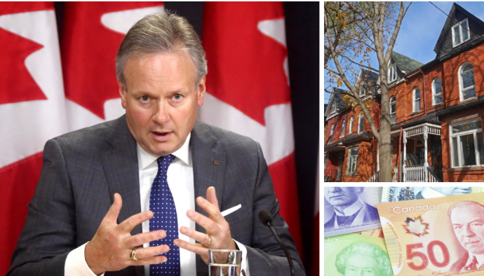 Bank of Canada governor announcing interest rate